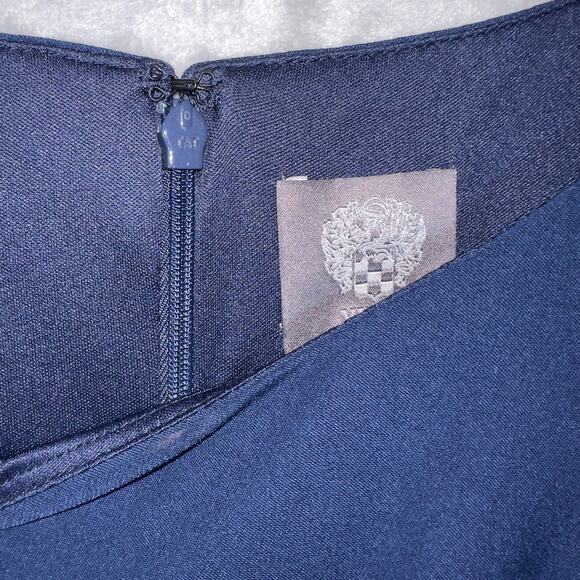 Vince Camuto Twist Knot Jersey Dress 10 Navy Blue Lined Ruched Back NWT! - Picture 3 of 16